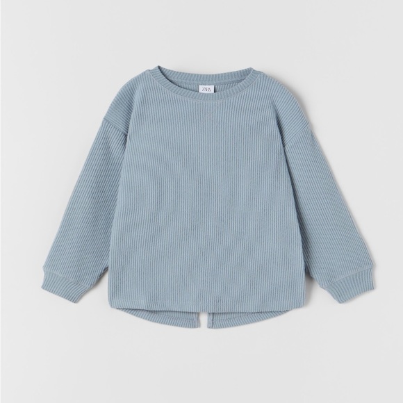 Zara Other - Zara Soft Touch Long Sleeve Top Ribbed Blue Little Girls 6